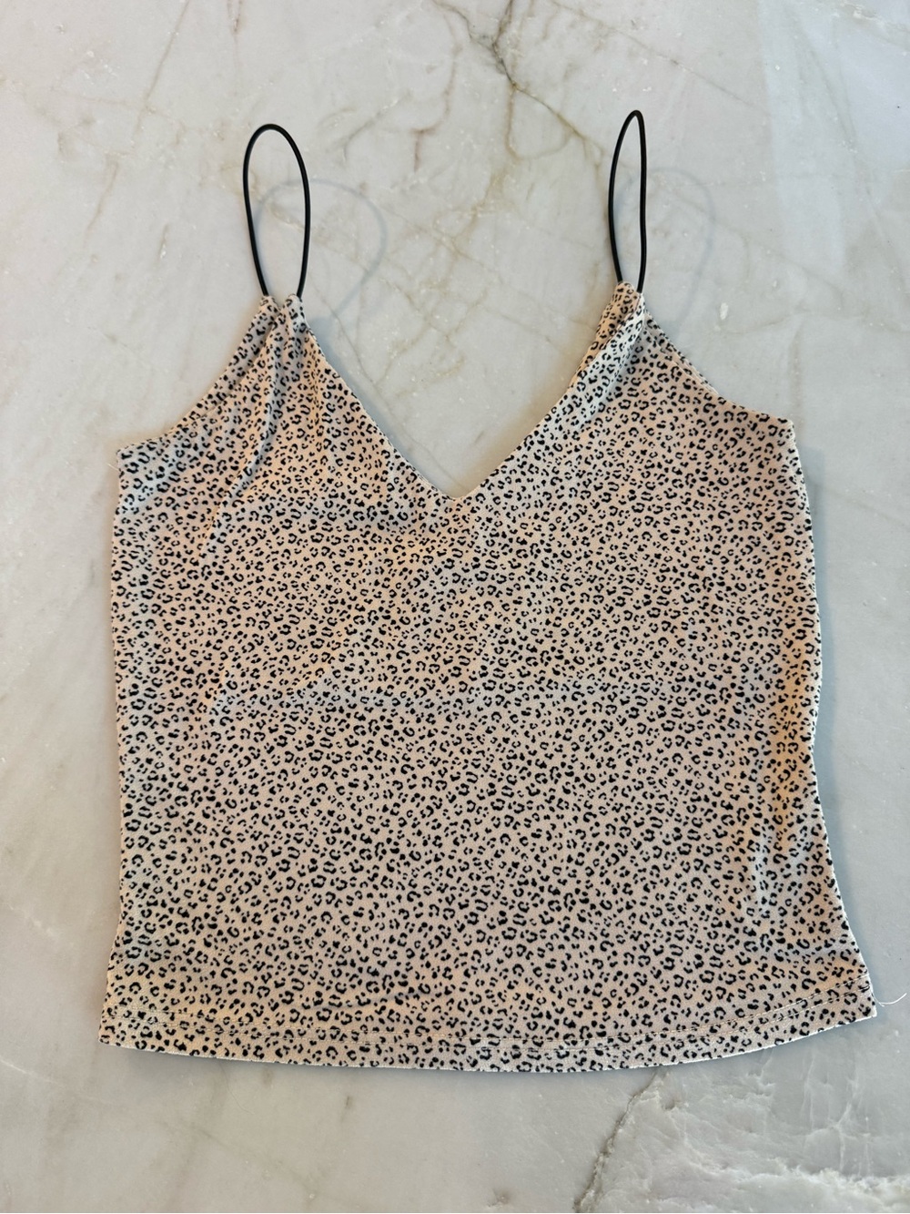 gaze Blush Leopard Satin Cami with Black Straps